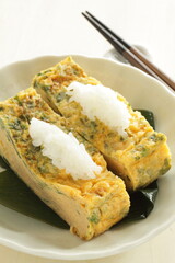 Japanese food, seaweed nori fried egg roll for comfort food 