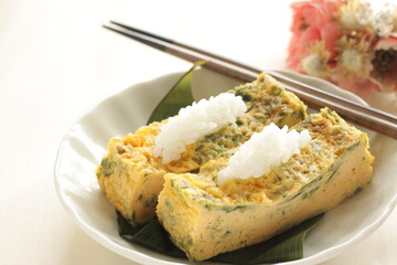 Japanese food, seaweed nori fried egg roll for comfort food 