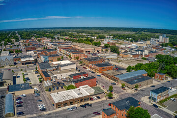Fototapeta na wymiar Aerial View of the German Inspired New Ulm, Minnesota