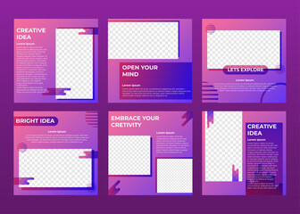 bright gradient creative idea social media post design template