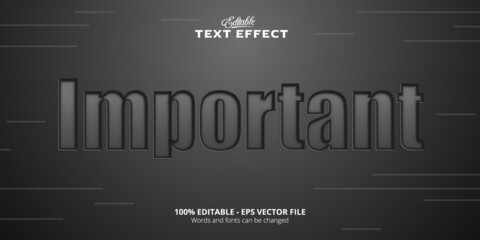 Obraz premium Editable text effect, Important text