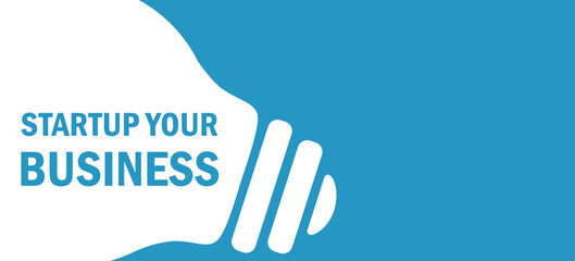 Obraz premium Startup Your Business in lamp background illustration