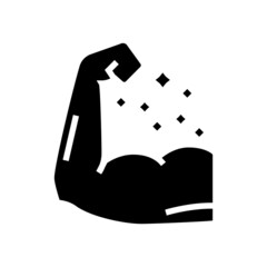 sportsman muscle glyph icon vector. sportsman muscle sign. isolated contour symbol black illustration