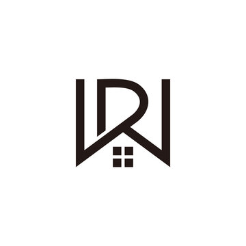 letter wd simple geometric home shape geometric logo vector