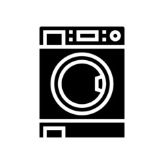 laundry machine glyph icon vector. laundry machine sign. isolated contour symbol black illustration