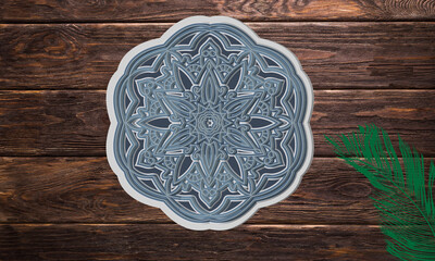 3d layered floral mandala  illustration.  colorful, modern, gorgeous, new, gift ,wallpaper, wall decoration, banner, poster, gift,