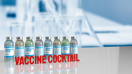 vaccine covid 19 for vaccine cocktail concept 3d rendering.