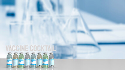 vaccine covid 19 for vaccine cocktail concept 3d rendering.