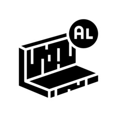 aluminum metal profile glyph icon vector. aluminum metal profile sign. isolated contour symbol black illustration