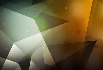 Dark Green, Yellow vector background with triangles.