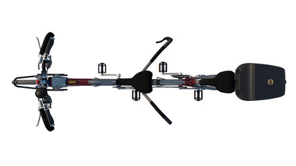 Tandem Bicycle 1 - Top view white background 3D Rendering Ilustracion 3D