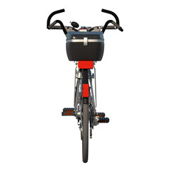 Tandem Bicycle 1 - Back view white background 3D Rendering Ilustracion 3D