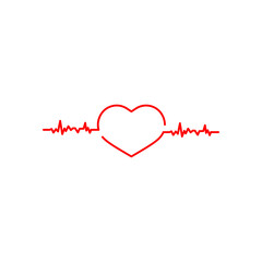 Heart pulse icon design template illustration isolated