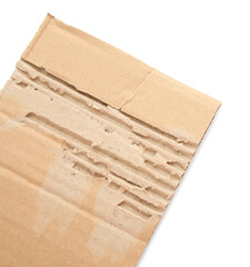 Piece of cardboard on white background