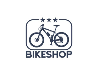 Bike shop bicycle silhouette logo