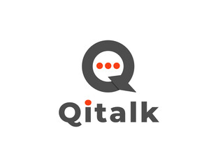 Modern letter q talk or chat logo design