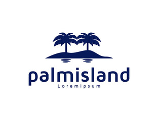 Palm island logo design illustration