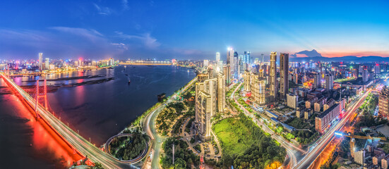 panorama of the city at night