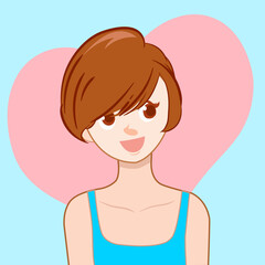 girl with hair, women vector illustrated 