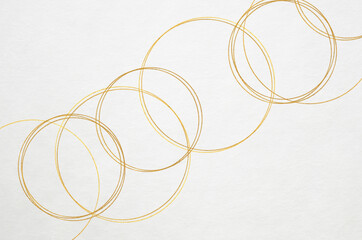 Graceful golden circle pattern paper texture background.  Elegant circle pattern washi paper texture background.