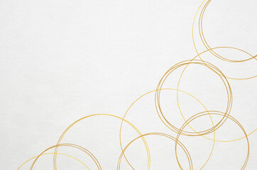 Fototapeta premium Graceful golden circle pattern paper texture background. Elegant circle pattern washi paper texture background.
