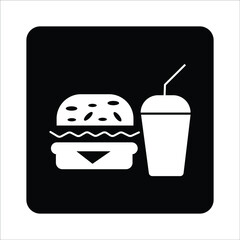 Fast-food Icon - Food & Drink Icon, Burger and drink together is the symbol of junk food, Energy drink tin can icon