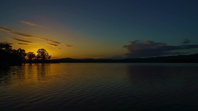 time lapse of Sun Set on the lake