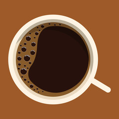 Realistic Coffee Cup Top View Isolated