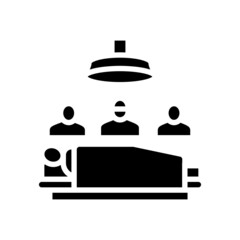 surgery doctor and assistant team glyph icon vector. surgery doctor and assistant team sign. isolated contour symbol black illustration