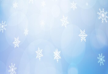 Light Pink, Blue vector background with xmas snowflakes.