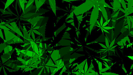 Naklejka na ściany i meble An abstract cannabis leaf pattern background image.