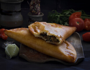 Venezuelan empanadas, typical food fried corn empanadas stuffed