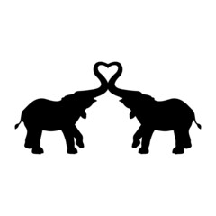 Vector Love Shaped Elephant Trunks