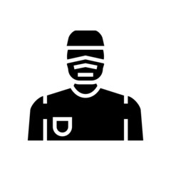 doctor surgery glyph icon vector. doctor surgery sign. isolated contour symbol black illustration