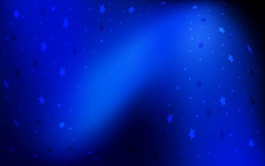 Dark BLUE vector texture with beautiful stars.