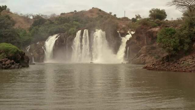 Flying over a waterfall in kwanza sul, binga, Angola on the African continent 9
