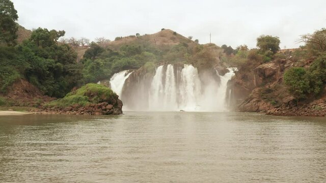 Flying over a waterfall in kwanza sul, binga, Angola on the African continent 19