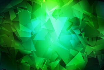 Fototapeta premium Dark Green vector abstract mosaic backdrop.