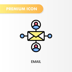 email icon for your website design, logo, app, UI. Vector graphics illustration and editable stroke. email icon lineal color design.