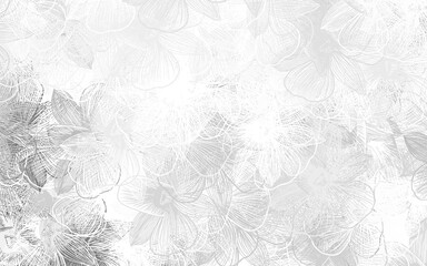 Light Gray vector doodle backdrop with flowers.