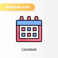 calendar icon for your website design, logo, app, UI. Vector graphics illustration and editable stroke. calendar icon lineal color design.