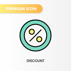 discount icon for your website design, logo, app, UI. Vector graphics illustration and editable stroke. discount icon lineal color design.