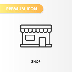 shop icon for your website design, logo, app, UI. Vector graphics illustration and editable stroke. shop icon outline design.