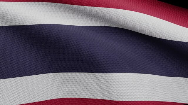 3D, Thai flag waving in the wind. Close up of Thailand banner blowing, soft and smooth silk. Cloth fabric texture ensign background. Use it for national day and country occasions concept.-Dan