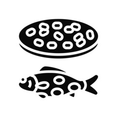 streptococcus iniae fish glyph icon vector. streptococcus iniae fish sign. isolated contour symbol black illustration
