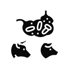 coli bacillus domestic animal glyph icon vector. coli bacillus domestic animal sign. isolated contour symbol black illustration