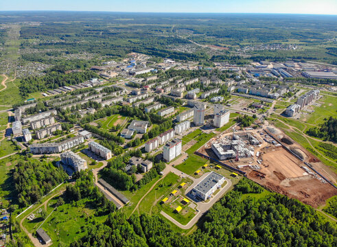 Aerial view of Raduzhny microdistrict (Kirov, Russia)