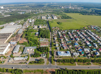 Fototapeta na wymiar Aerial view of Tikhaya Street (Kirov, Russia)