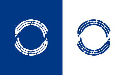 Creative Tech Pencil Letter O Circle Logo Design Template Element