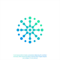 Technology Logo. Computer and Data Symbol Hi-Tech Dot Circle Connected as Network Logo
